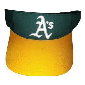 Green and Yellow Visor with Curved Brim and Team Logo